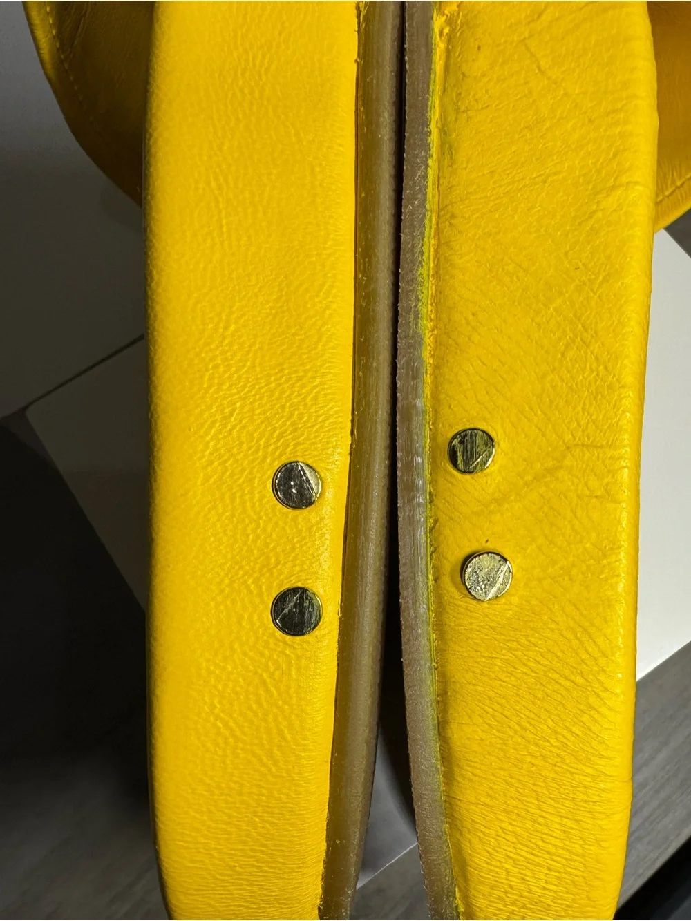 BEEK Bright Yellow Leather Slide Sandals Minimalist Cushioned Size 7 NWOT - Picture 4 of 4
